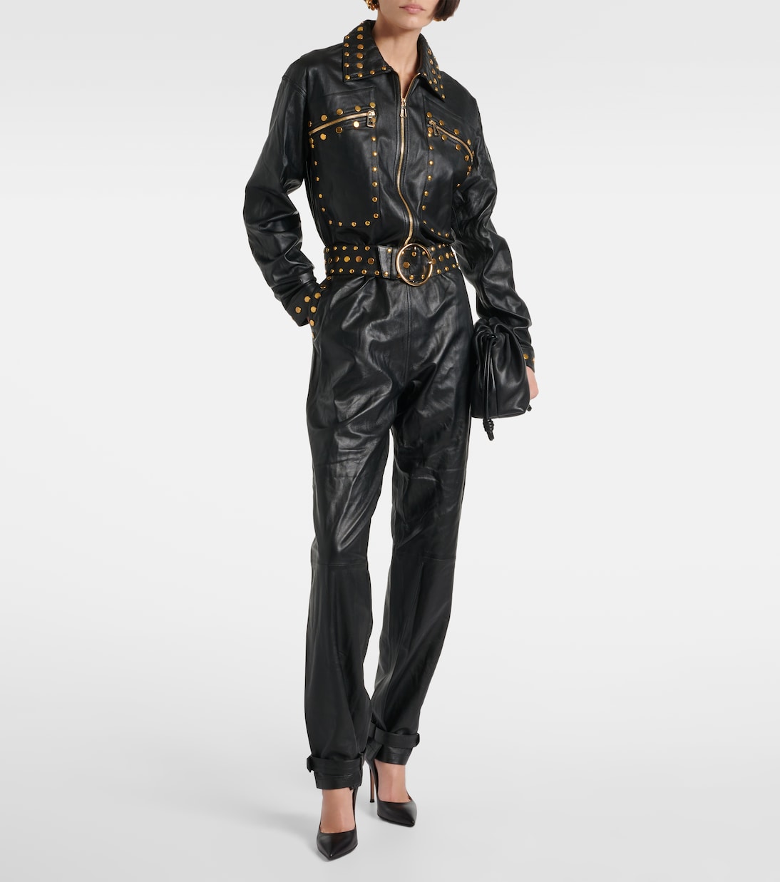 Jumpsuit in pelle con borchie | Dodo Bar Or