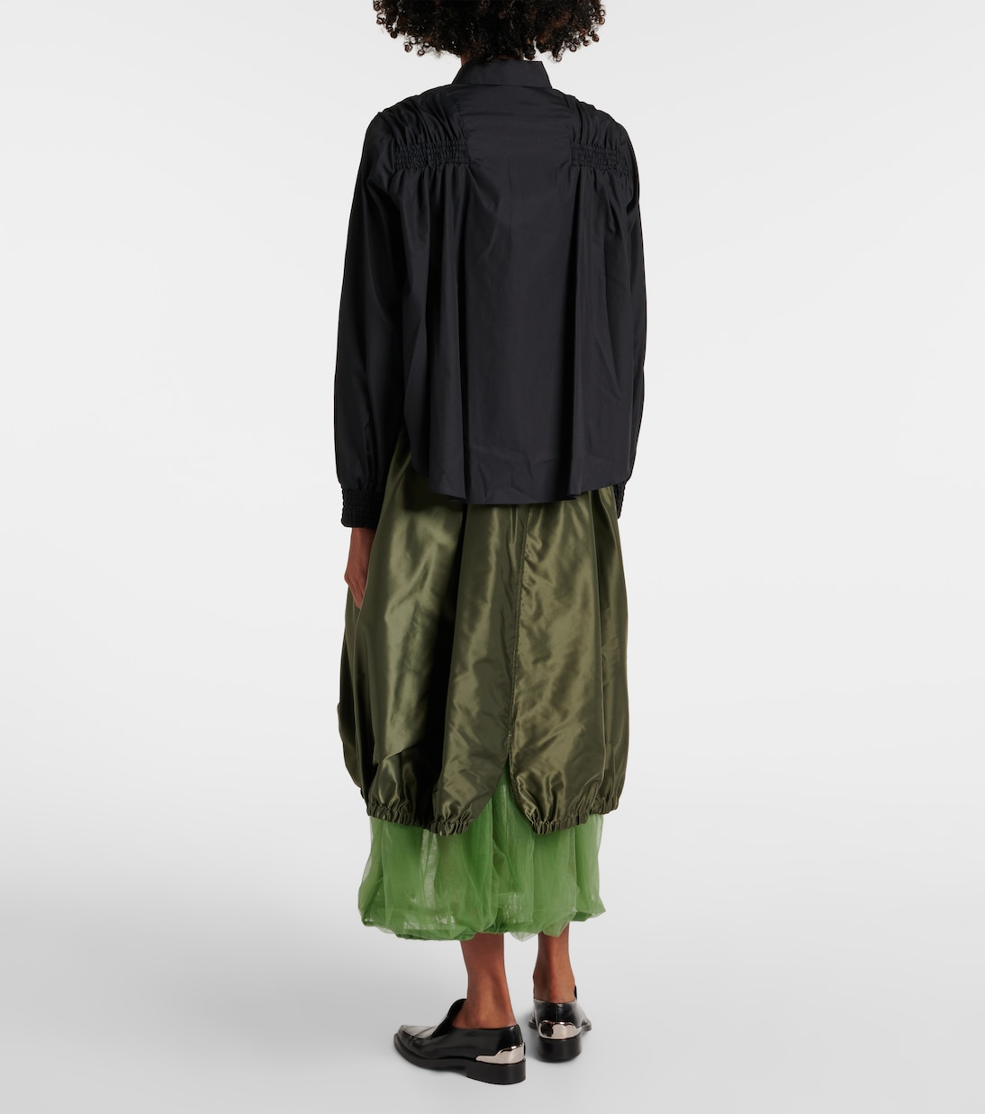 Camisa de algodón fruncida | Noir Kei Ninomiya