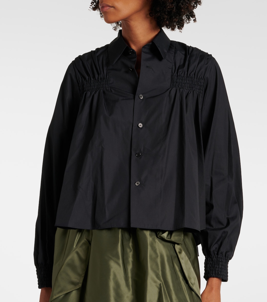 Camisa de algodón fruncida | Noir Kei Ninomiya