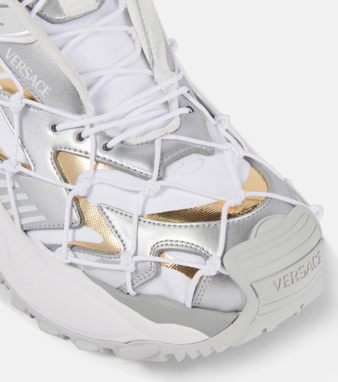 Mercury leather-trimmed sneakers | Versace