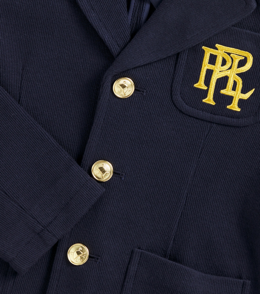 Blazer brodé en jacquard de coton mélangé à logo | Polo Ralph Lauren Kids