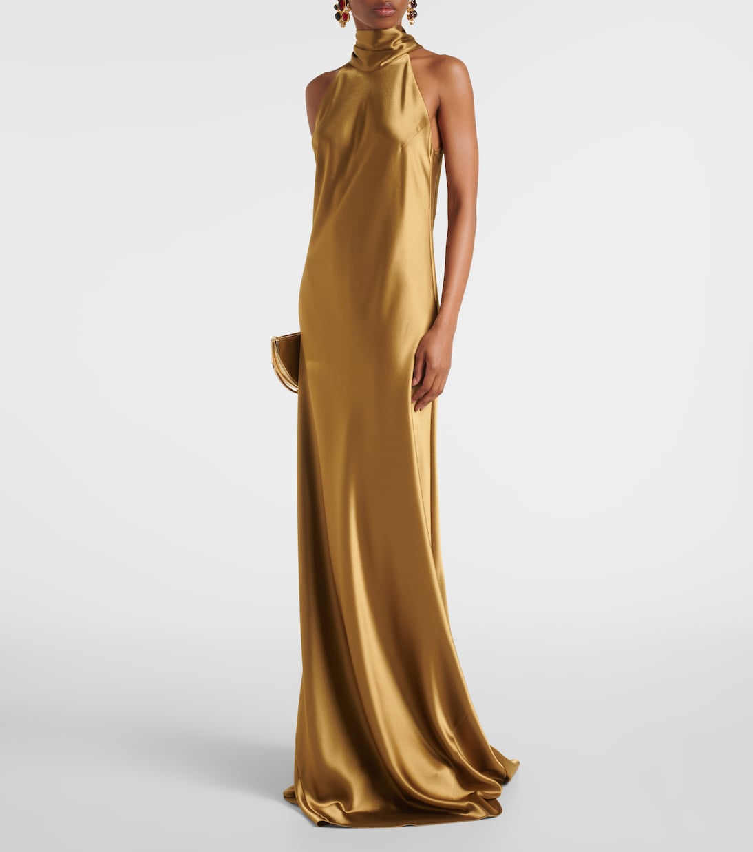 Robe longue Sienna en satin | Galvan