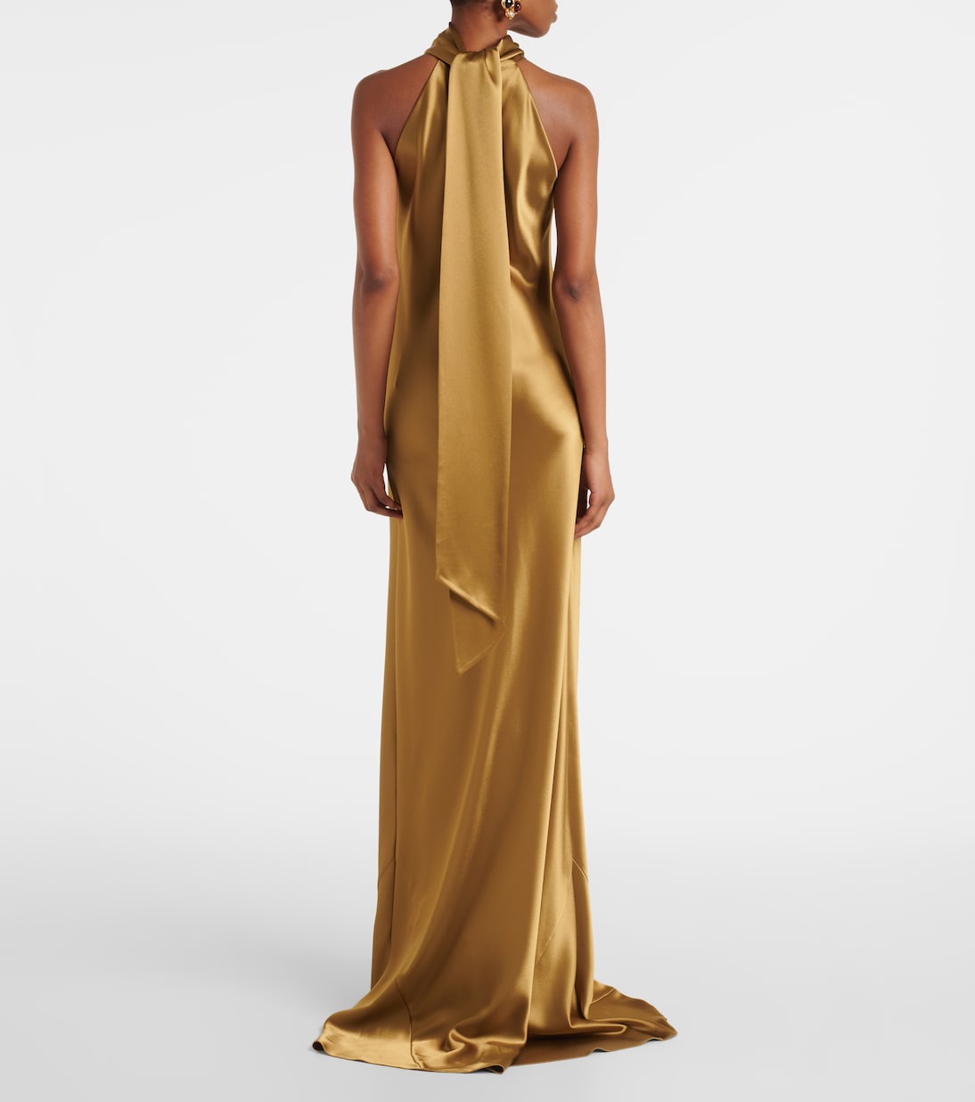 Robe longue Sienna en satin | Galvan
