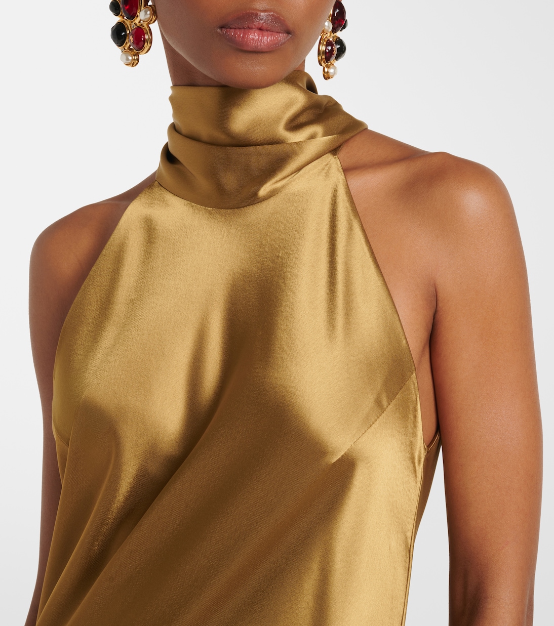 Robe longue Sienna en satin | Galvan