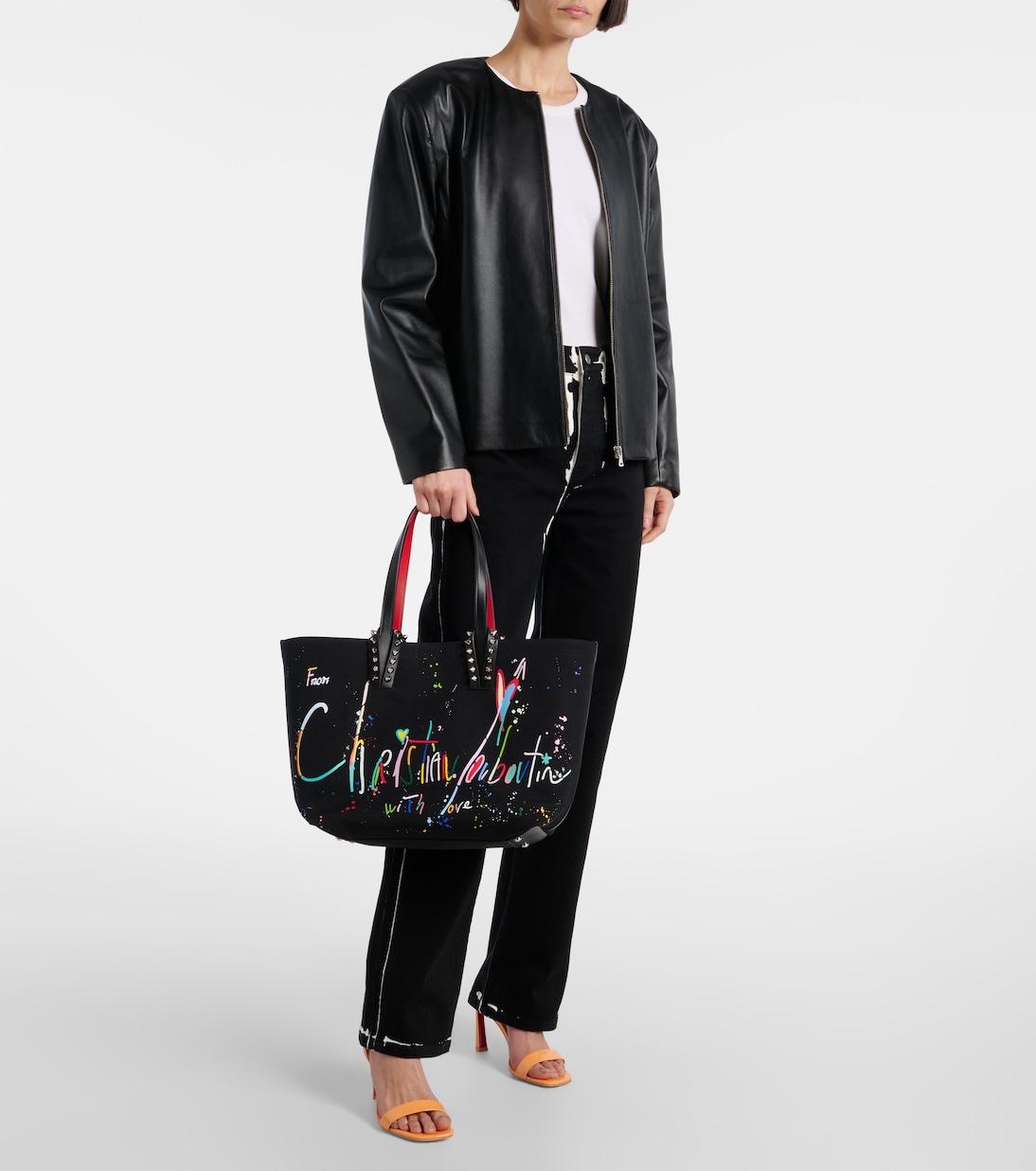 Borsa Cabata Large in canvas con pelle | Christian Louboutin