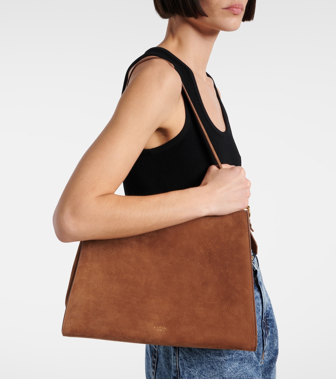 Le Click Medium suede shoulder bag | Alaïa
