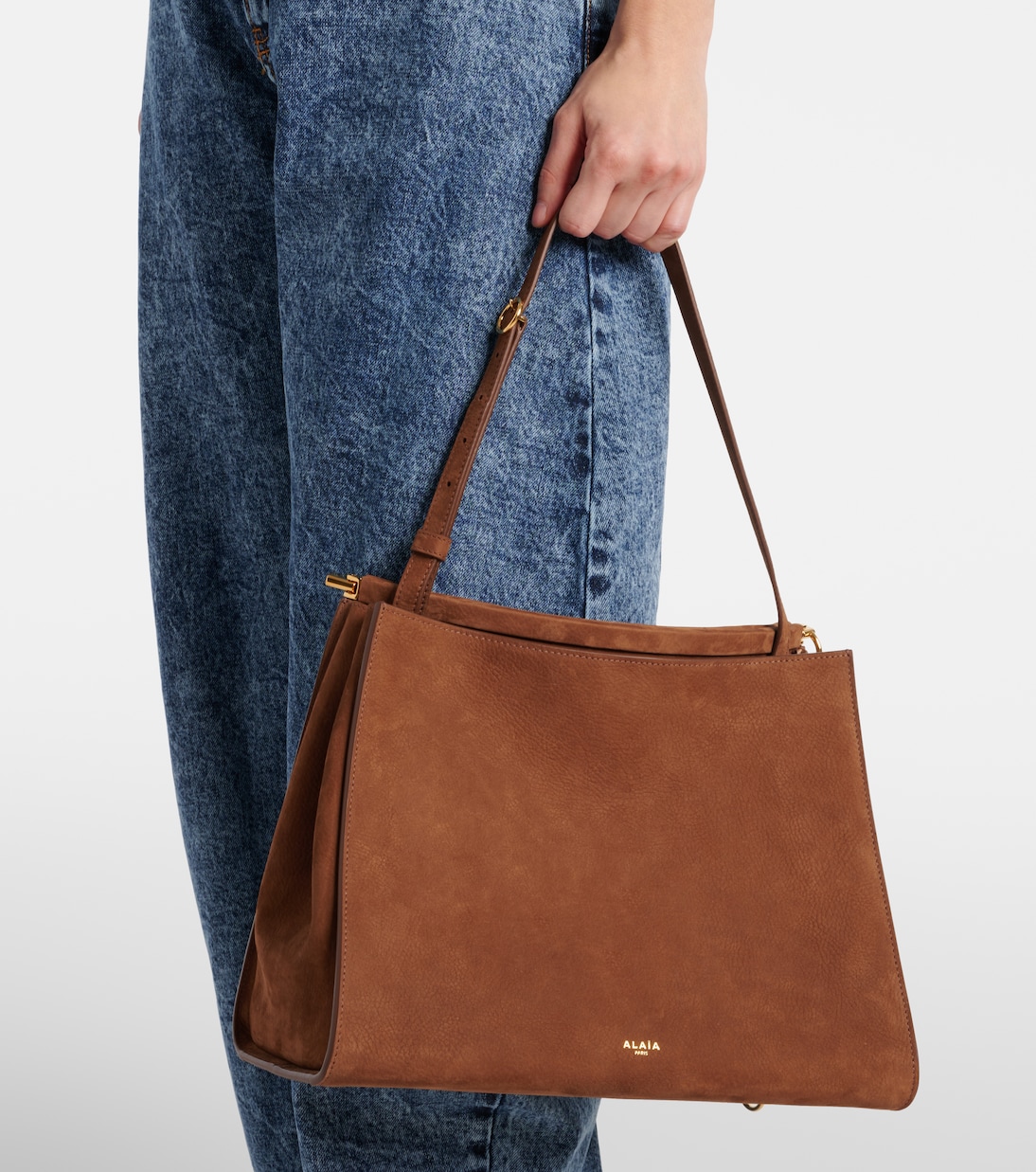 Le Click Medium suede shoulder bag | Alaïa