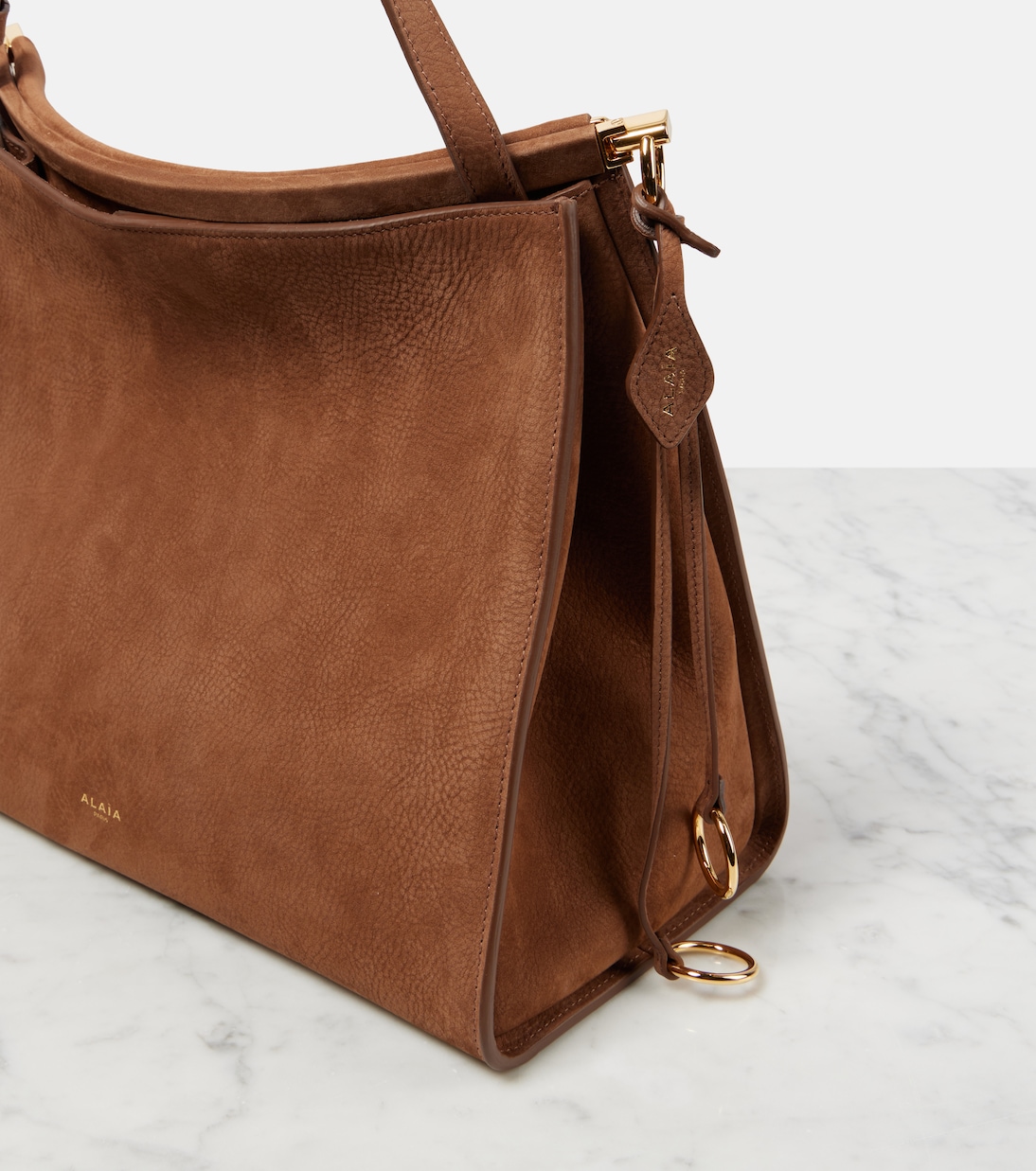 Le Click Medium suede shoulder bag | Alaïa