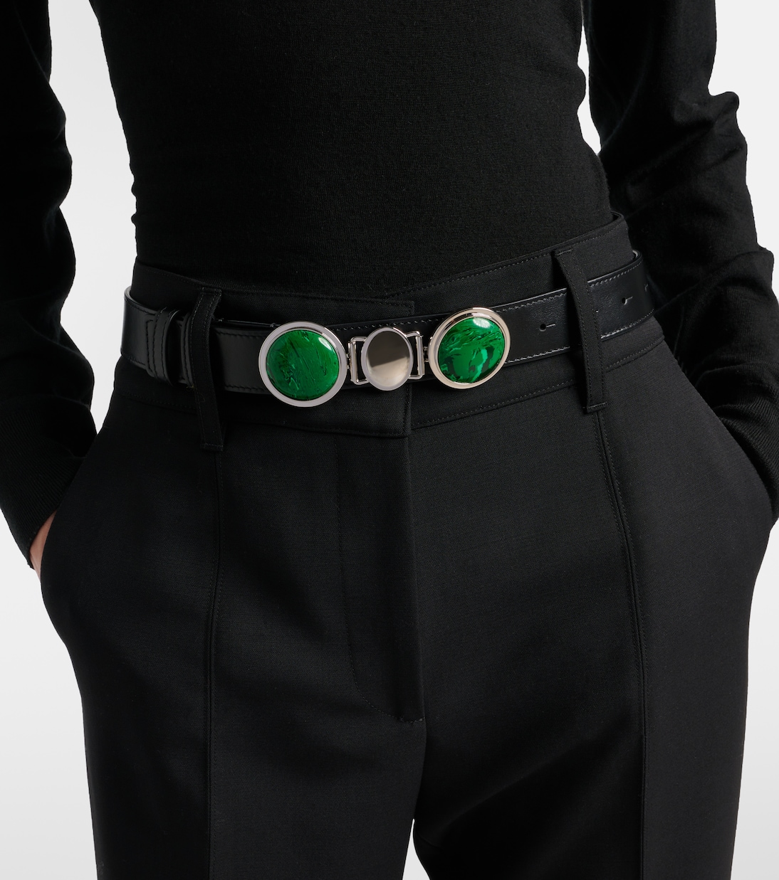 Ceinture Grange Malachite en cuir à ornements | Gabriela Hearst