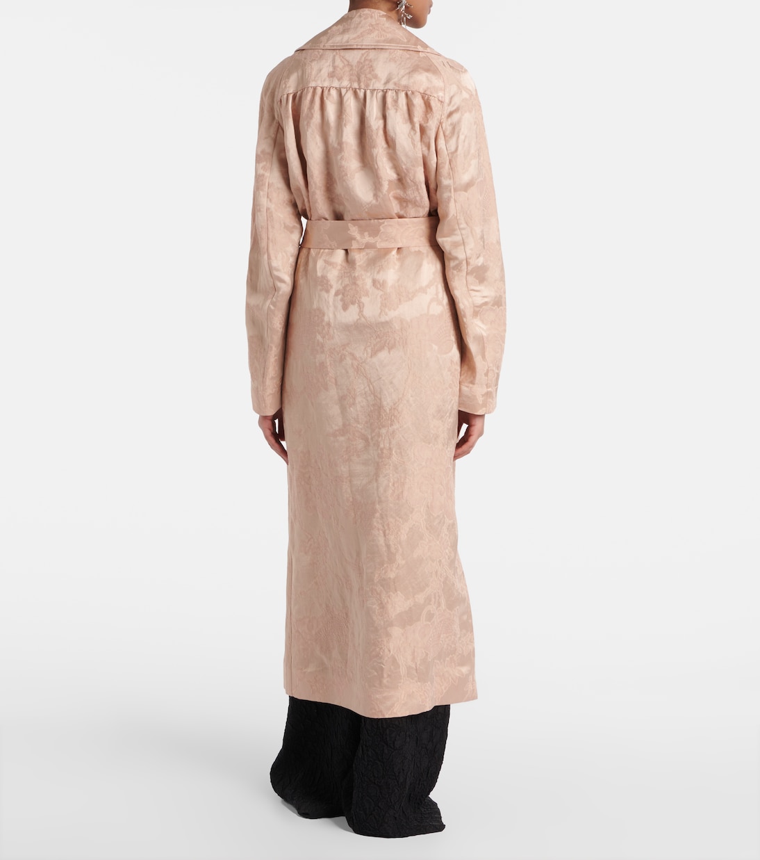 Manteau en jacquard de lin mélangé | Dries Van Noten