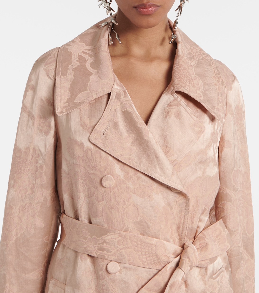 Manteau en jacquard de lin mélangé | Dries Van Noten
