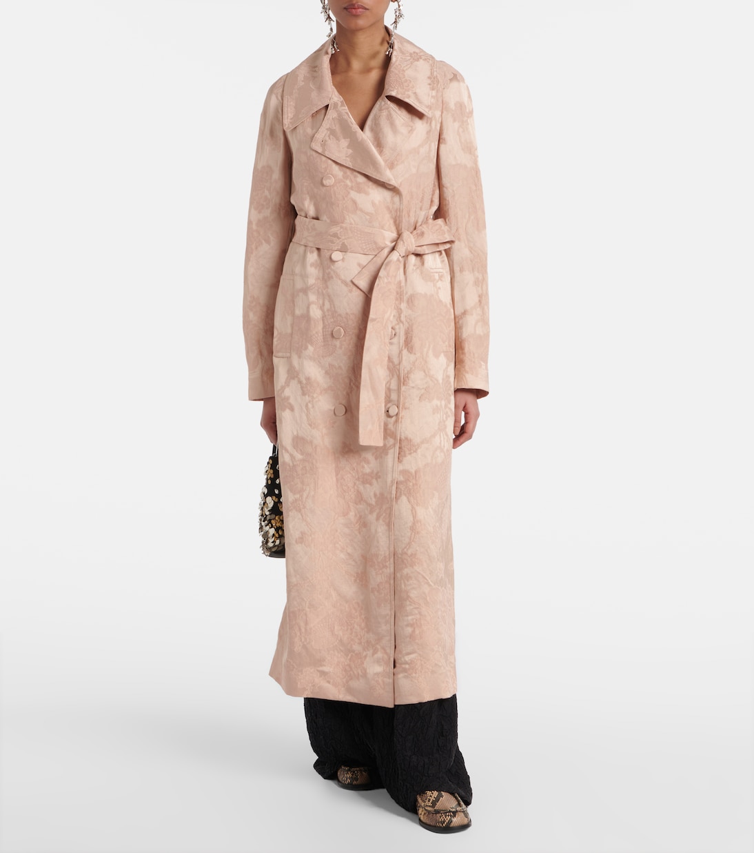 Manteau en jacquard de lin mélangé | Dries Van Noten