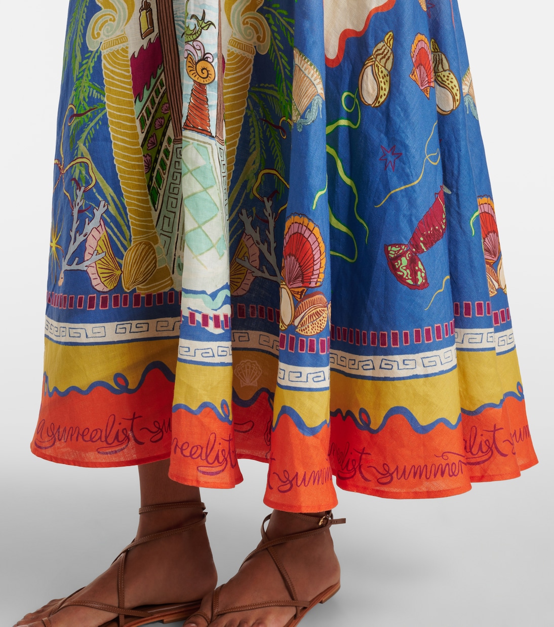 Maxikleid Surrealist aus Leinen | Alémais