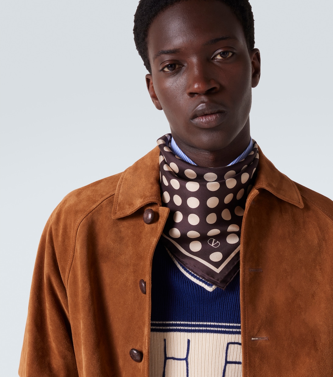 Foulard Opticool in seta a pois | Valentino Garavani