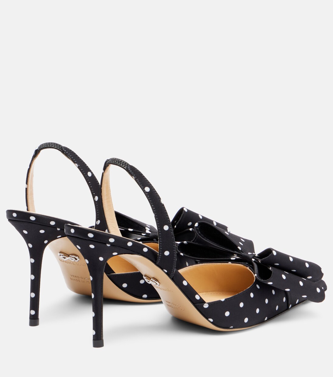 Escarpins Le Cadeau 85 en satin à pois | Mach & Mach