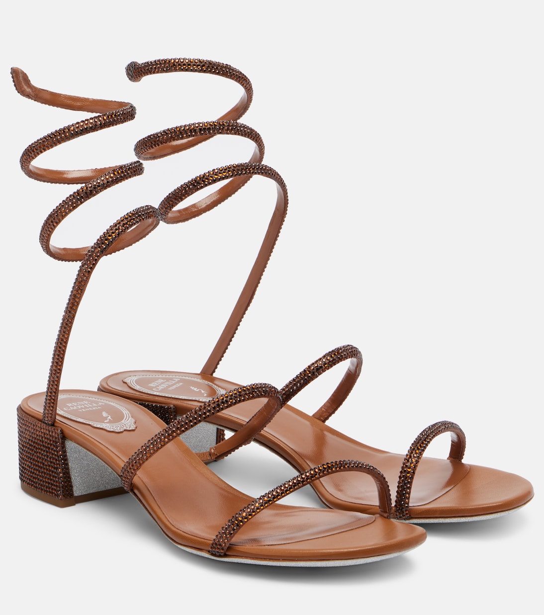Sandalen Cleo 40 aus Satin mit Kristallen | Rene Caovilla