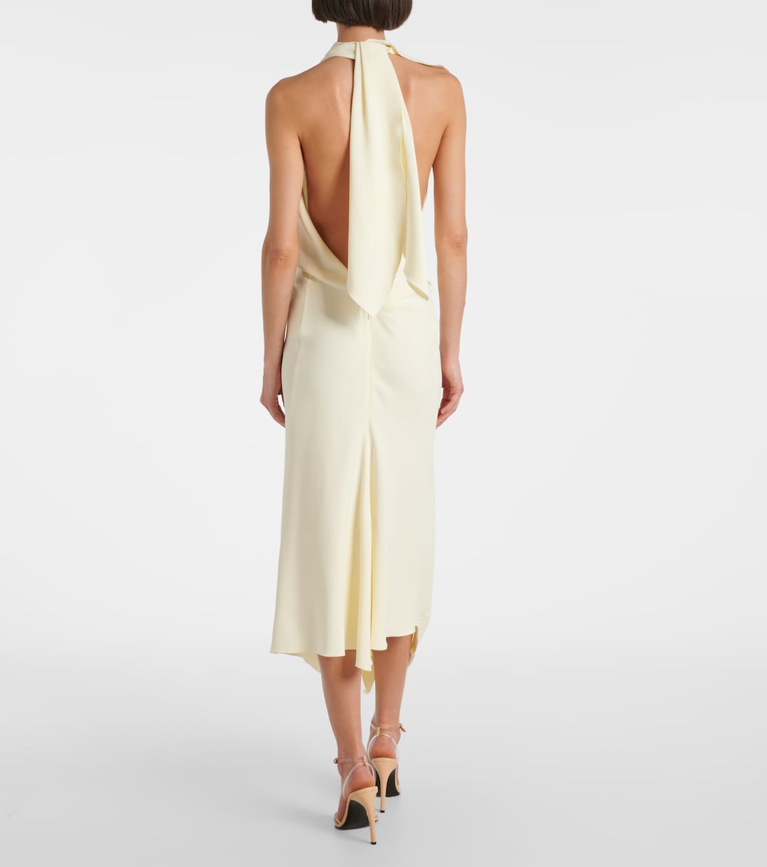 Abito midi in crêpe di raso | Victoria Beckham