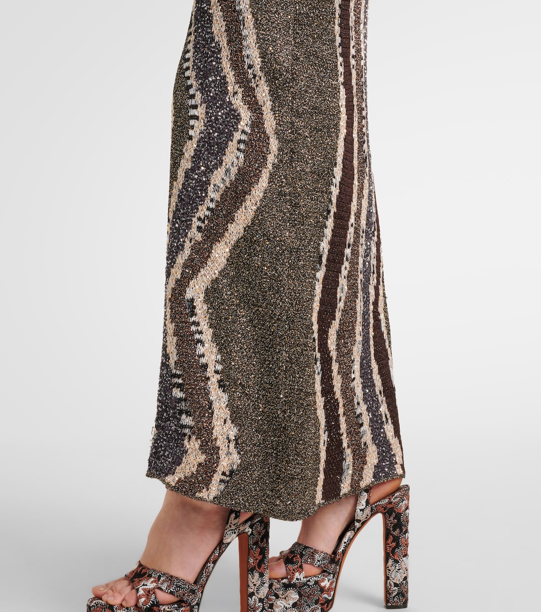 Robe aus Häkelstrick mit Pailletten | Missoni