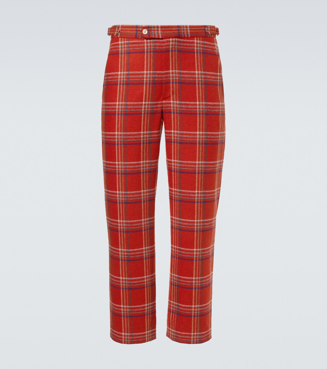 Pantalon droit Gable à carreaux en laine | Bode