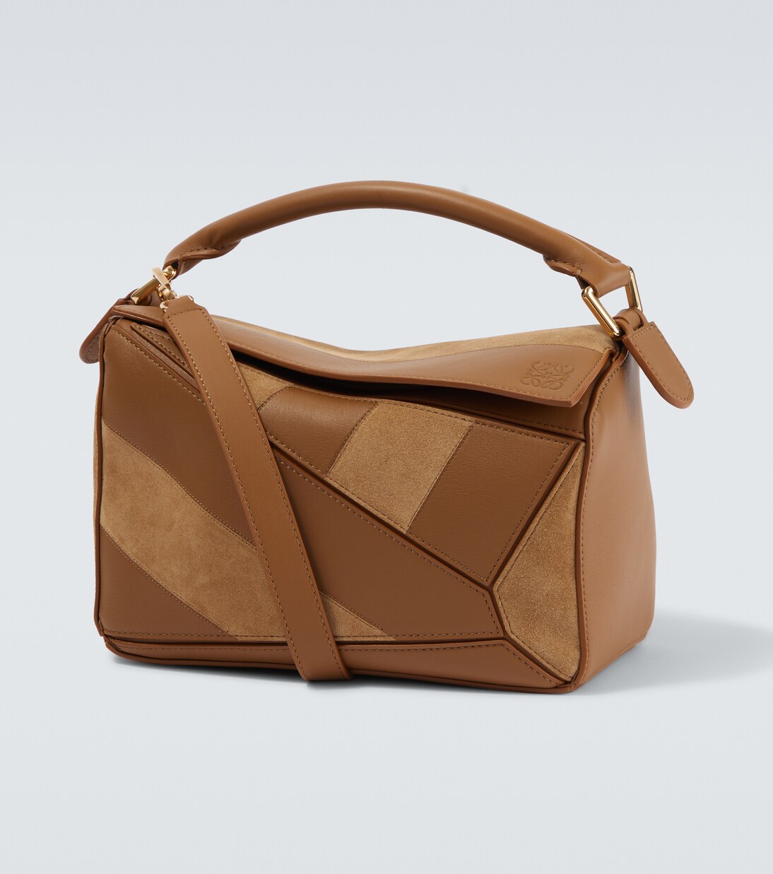 Puzzle Small leather and suede shoulder bag | Loewe