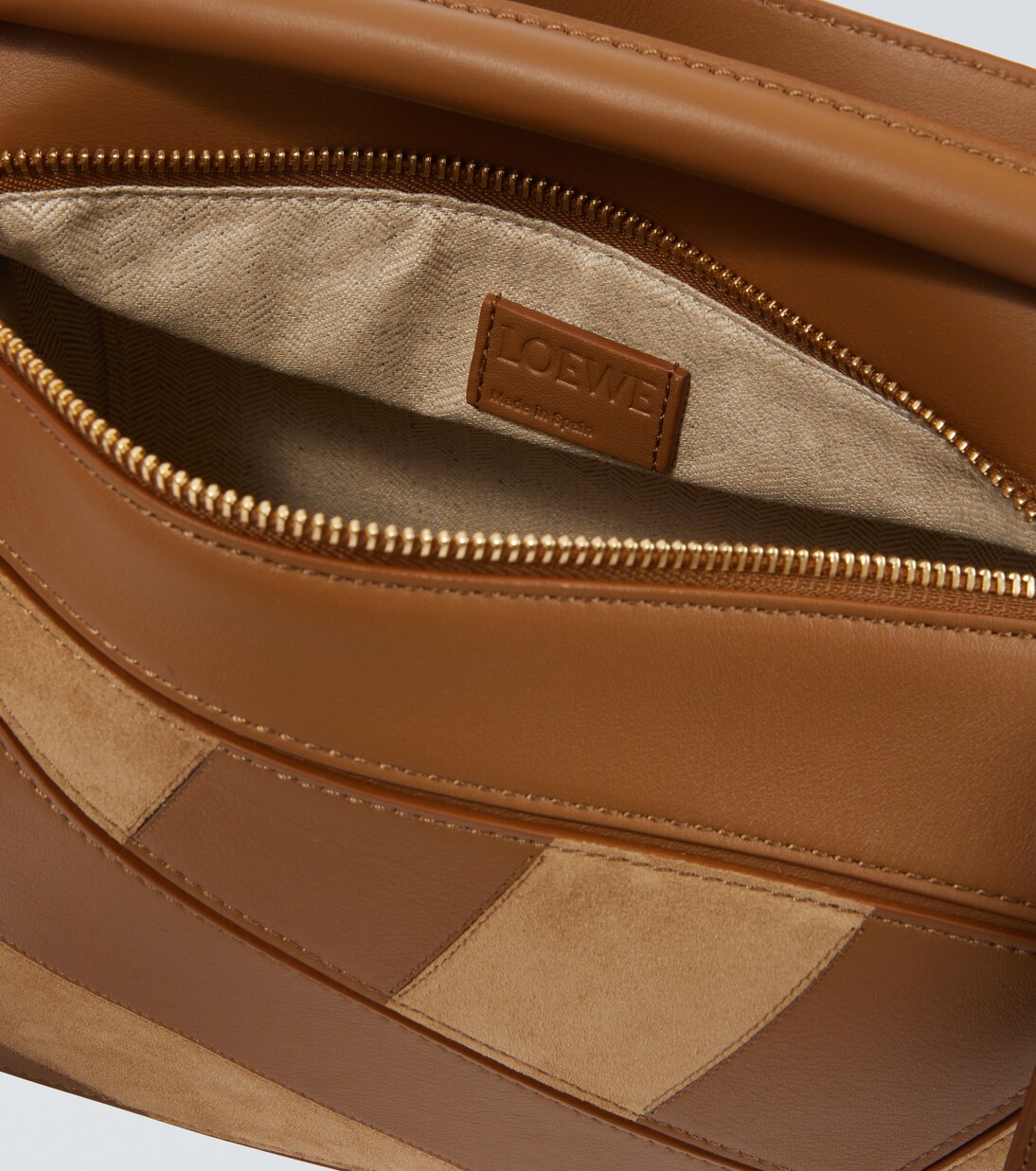 Puzzle Small leather and suede shoulder bag | Loewe