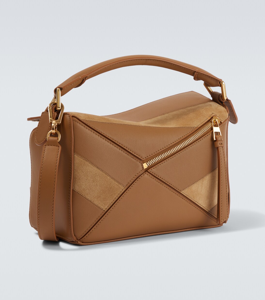 Puzzle Small leather and suede shoulder bag | Loewe