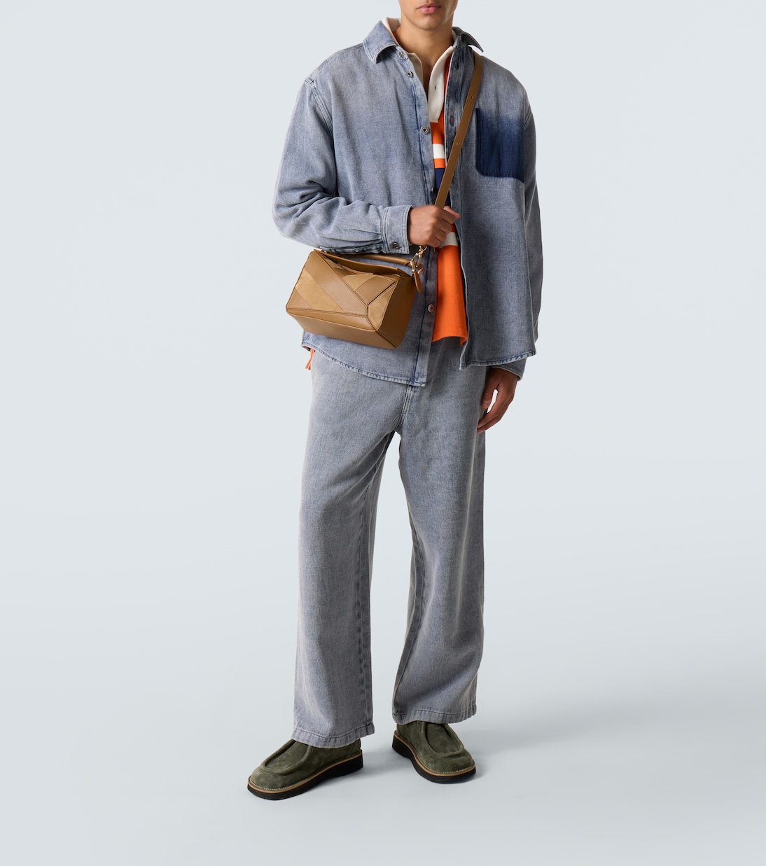 Puzzle Small leather and suede shoulder bag | Loewe
