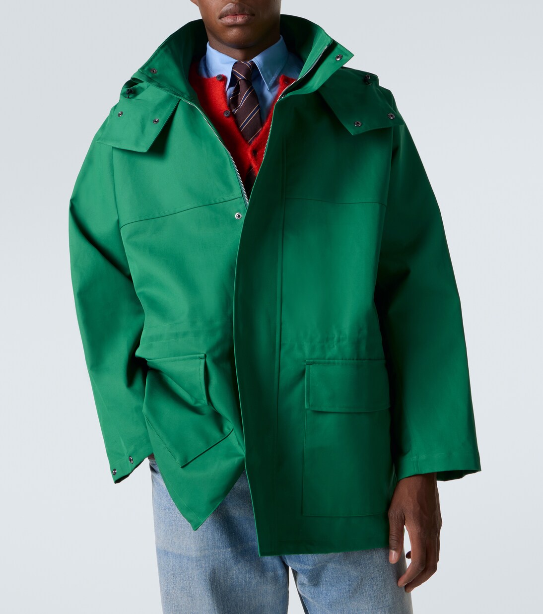 Hooded cotton gabardine jacket | Auralee