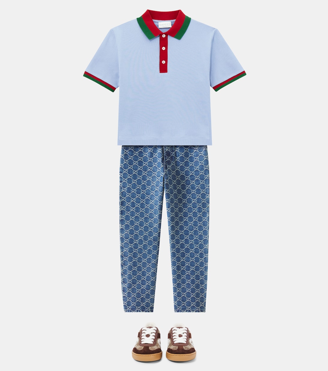 Polohemd Web Stripe aus einem Baumwollgemisch | Gucci Kids