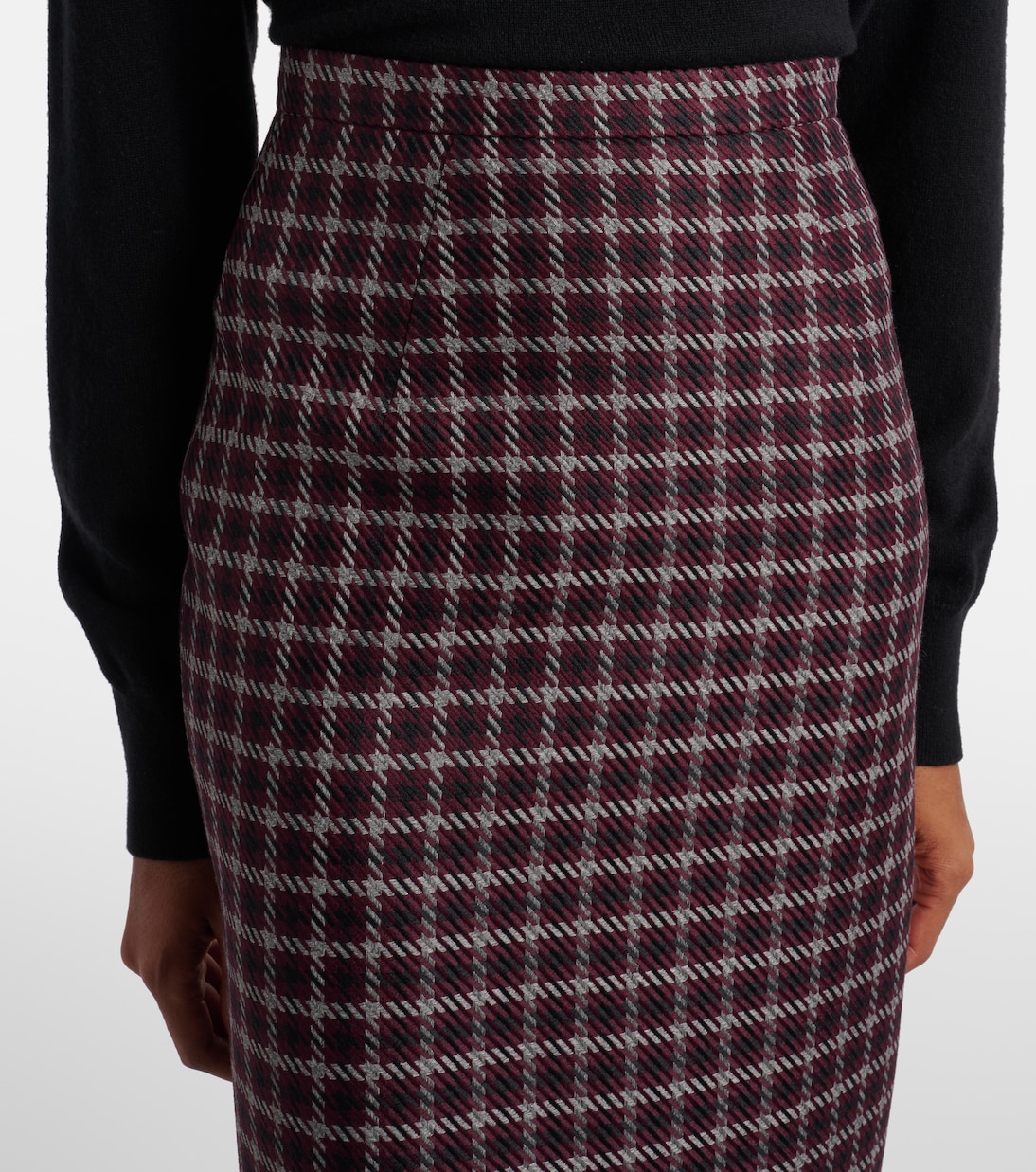 Lorelei houndstooth genzianella pencil skirt | Emilia Wickstead