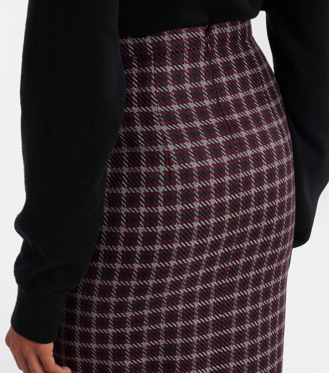 Lorelei houndstooth genzianella pencil skirt | Emilia Wickstead
