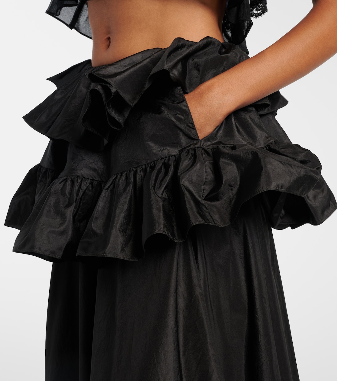 Ruffled silk maxi skirt | Chloé