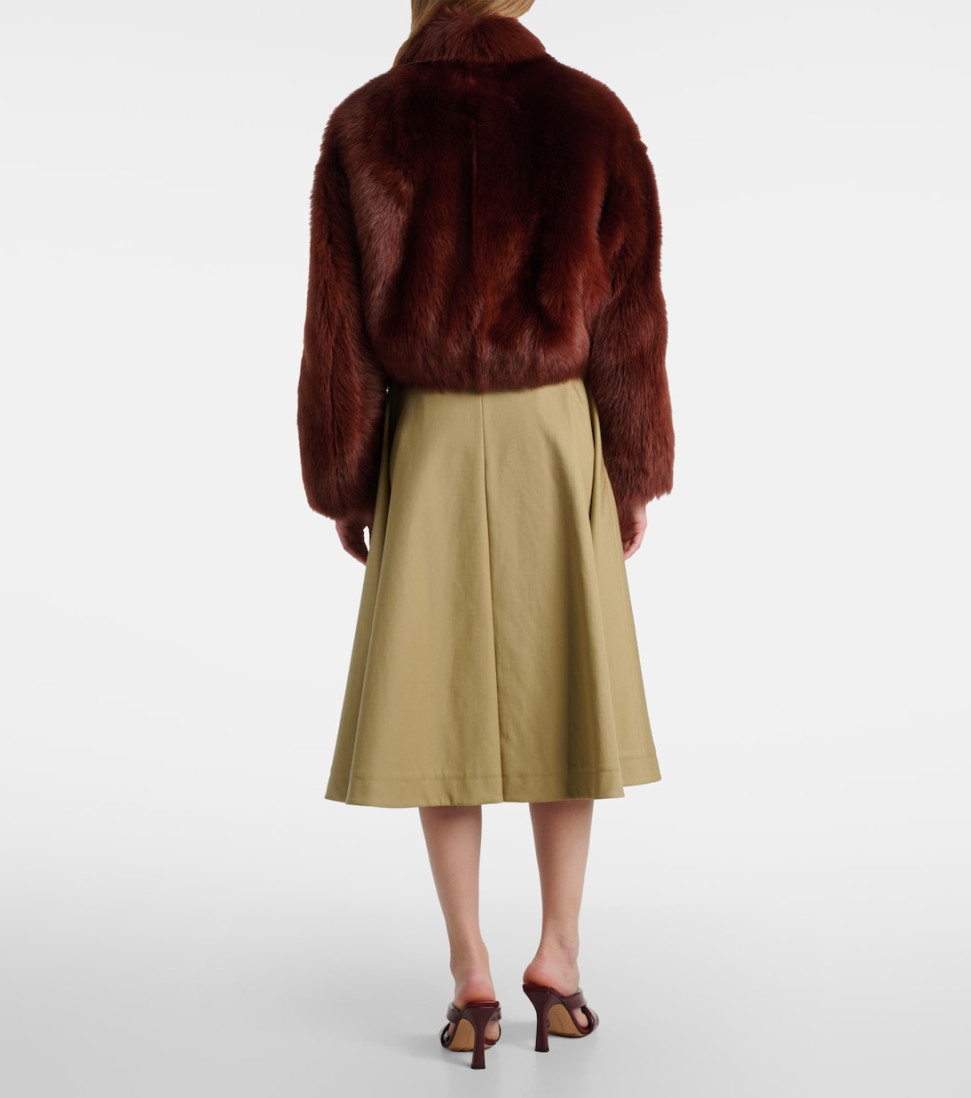 Cropped shearling jacket | Bottega Veneta