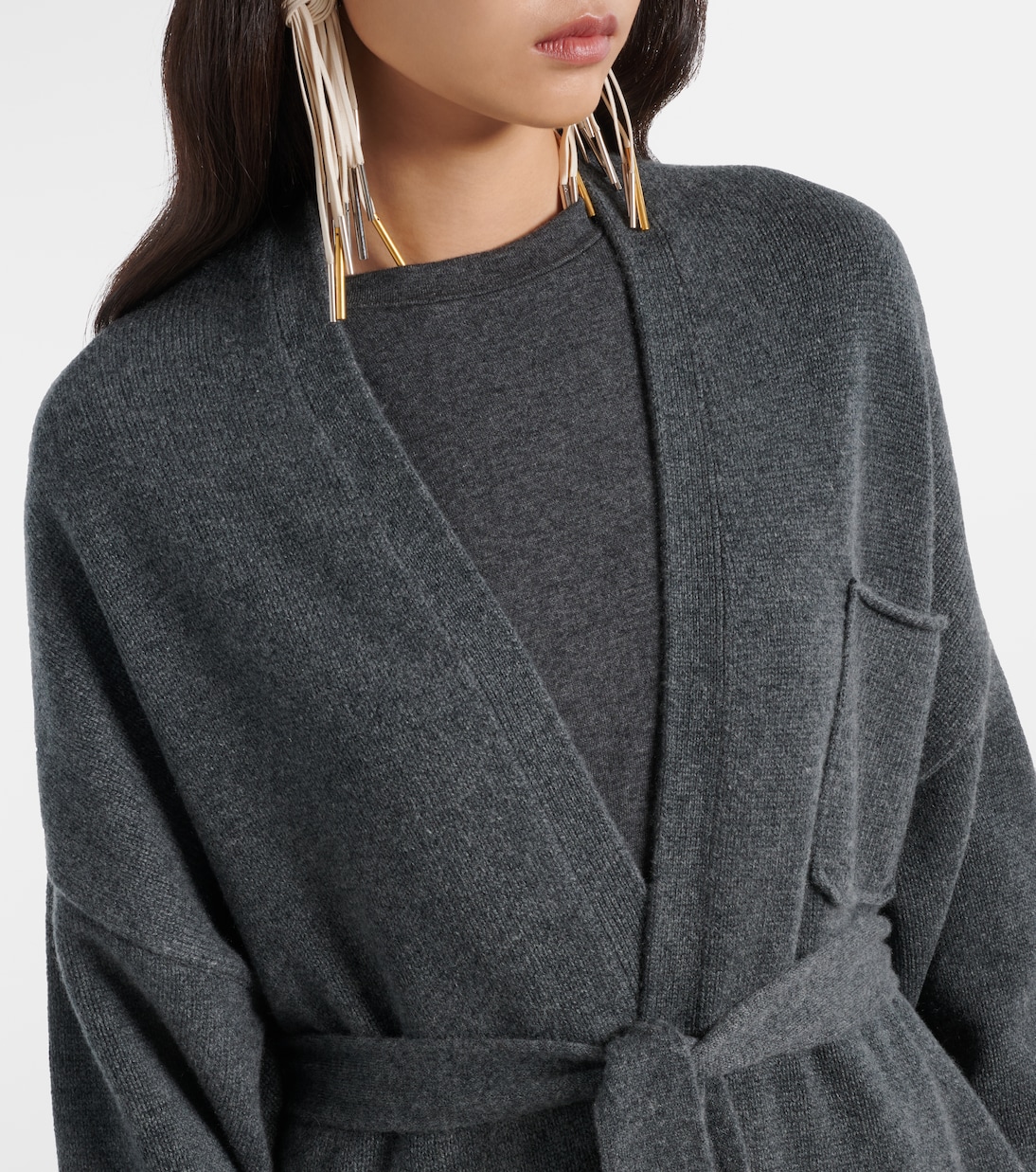 N°105 Coat belted cashmere wrap cardigan | Extreme Cashmere