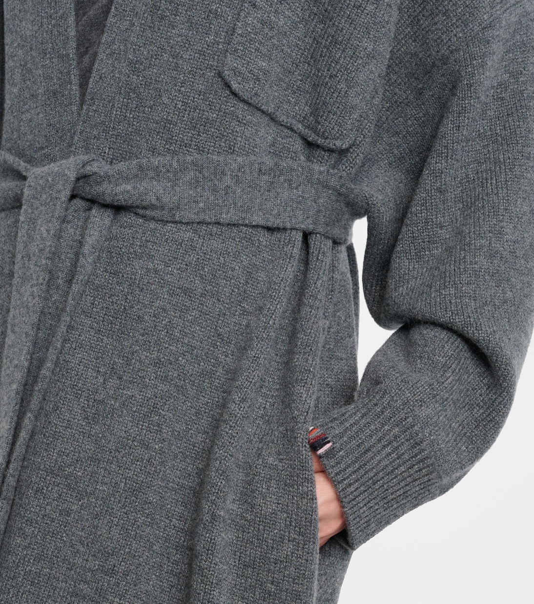 N°105 Coat belted cashmere wrap cardigan | Extreme Cashmere