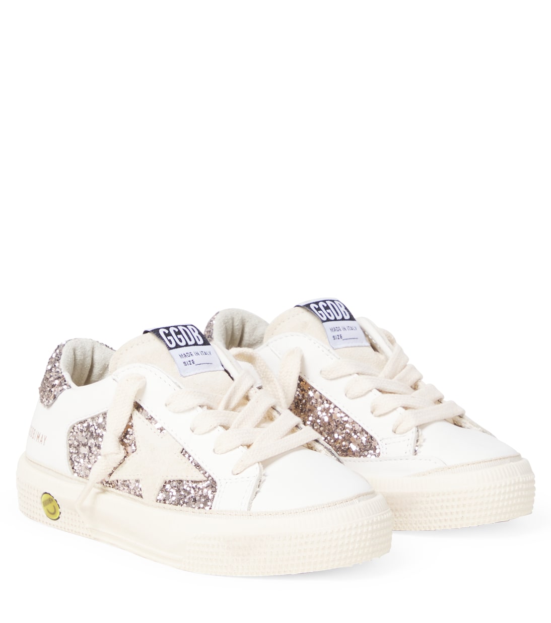 Zapatillas May de piel con glitter | Golden Goose Kids