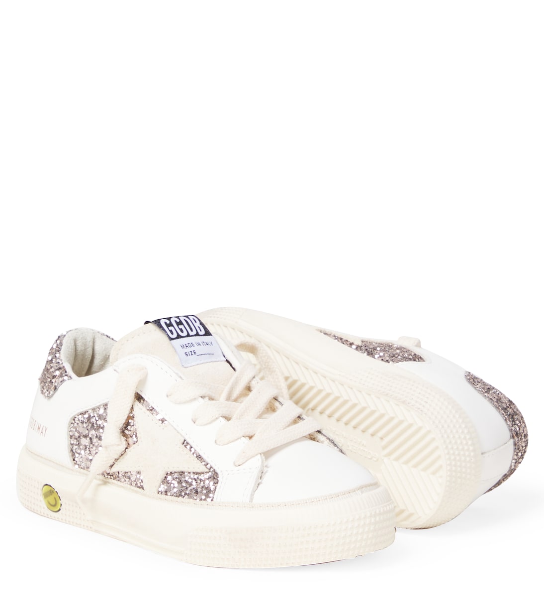 Zapatillas May de piel con glitter | Golden Goose Kids
