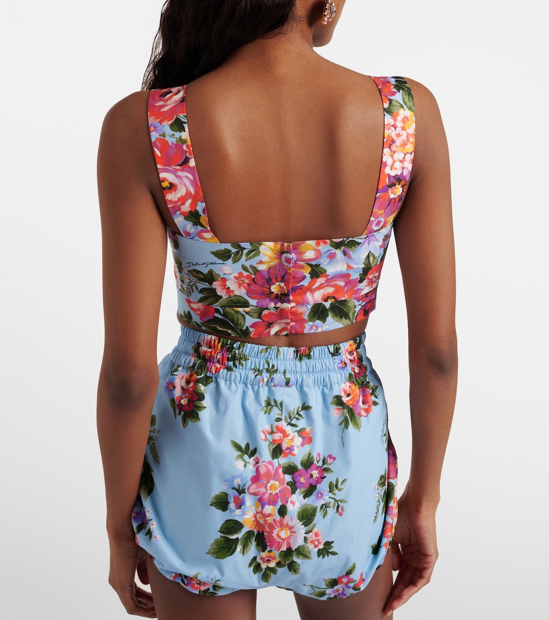 Floral cotton crop top | Dolce&Gabbana
