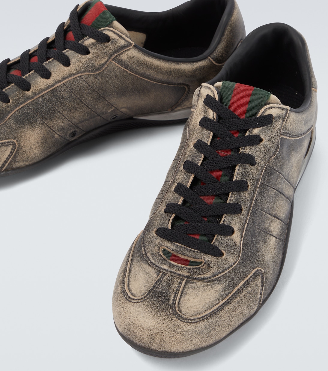 Gucci Shift Web Stripe leather sneakers | Gucci