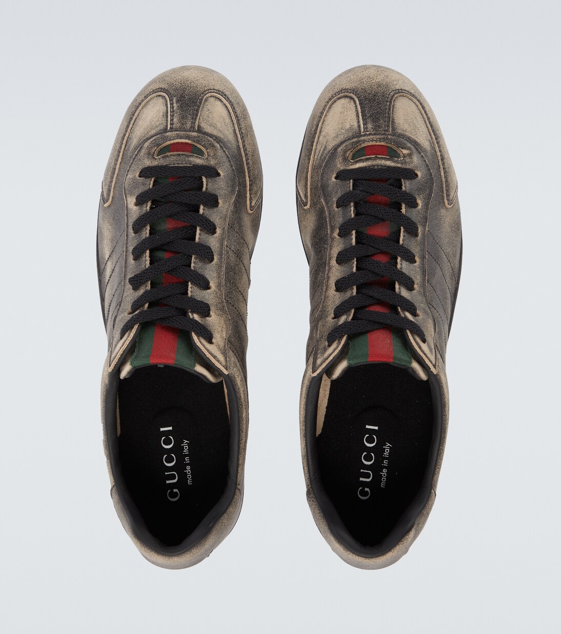 Gucci Shift Web Stripe leather sneakers | Gucci