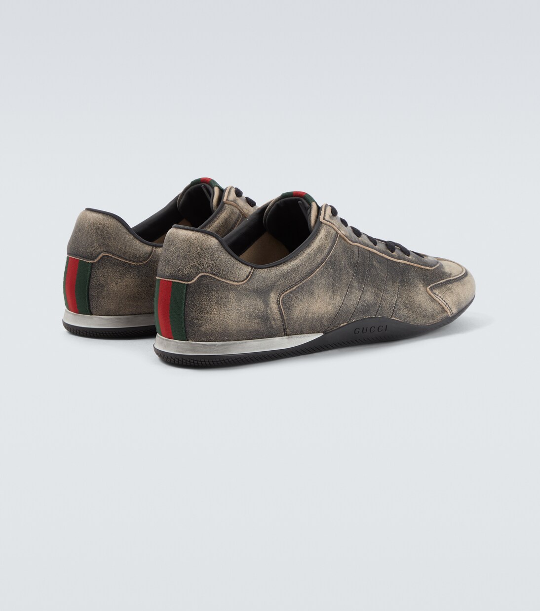Gucci Shift Web Stripe leather sneakers | Gucci