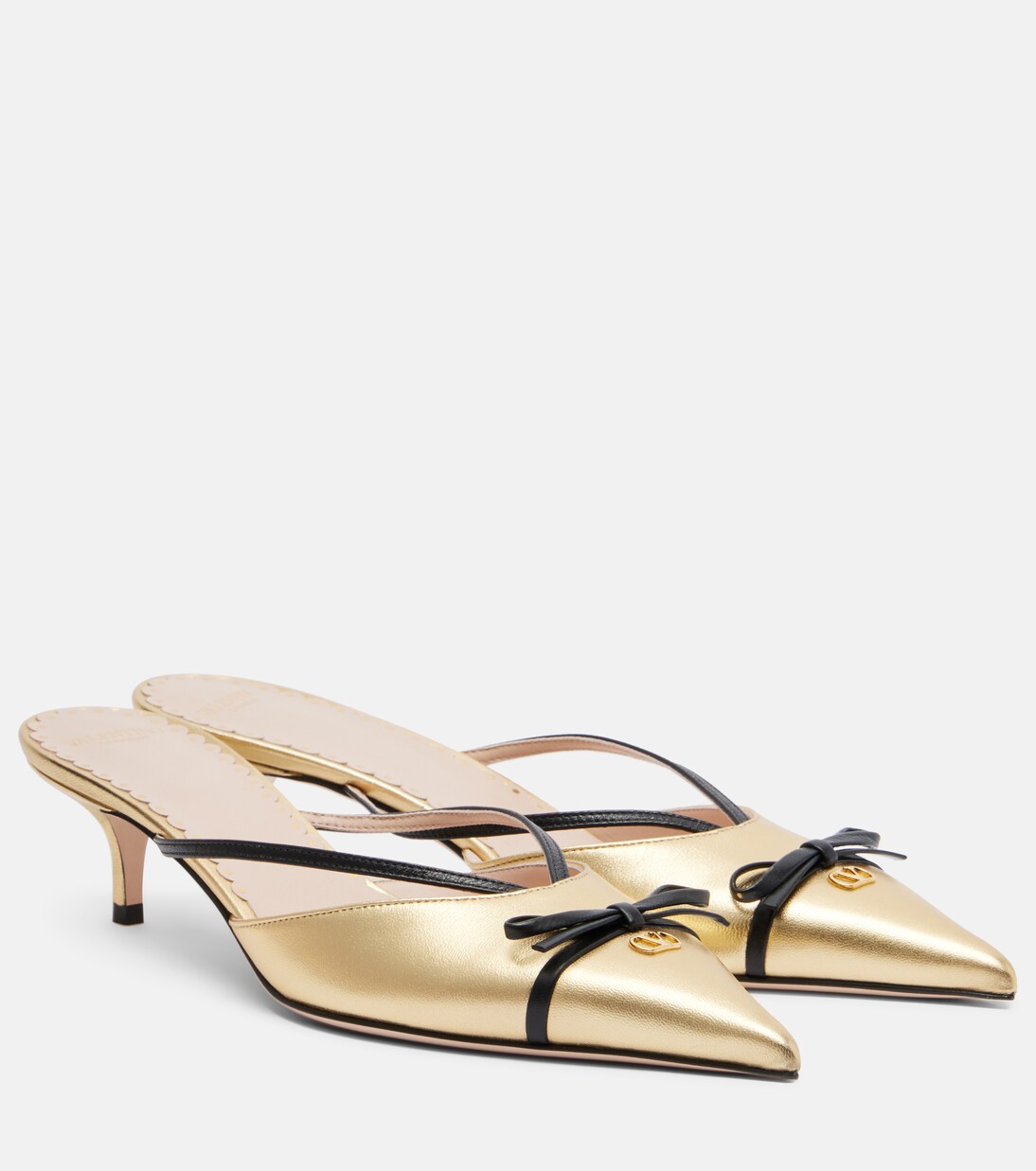 VLogo metallic leather mules | Valentino Garavani