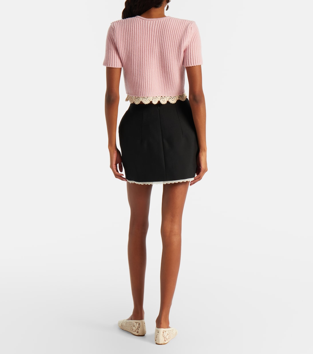 Lace-trimmed wool and mohair miniskirt | Magda Butrym
