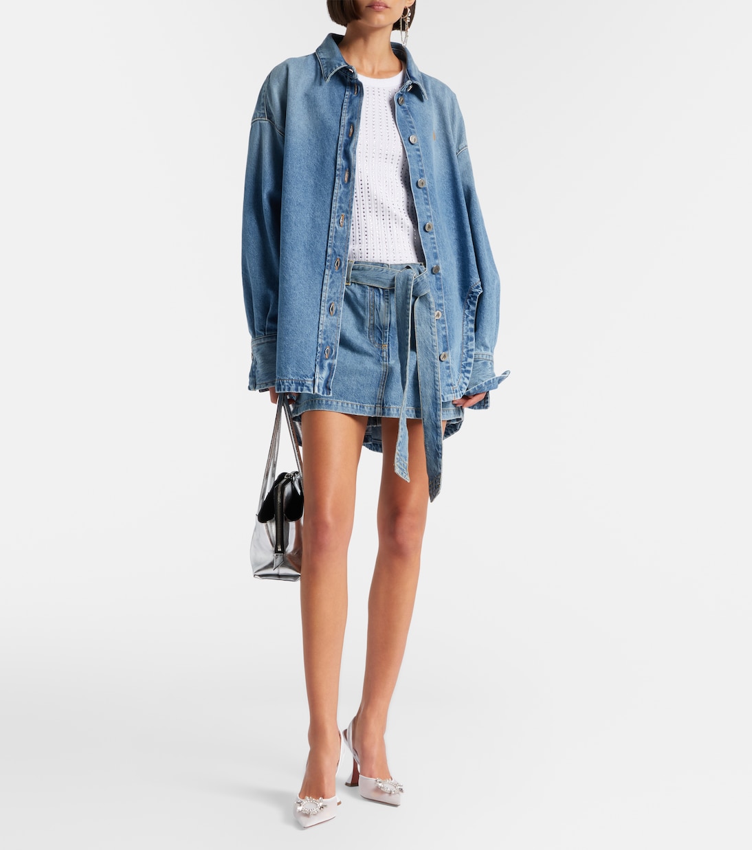 Begum 95 mesh slingback pumps | Amina Muaddi