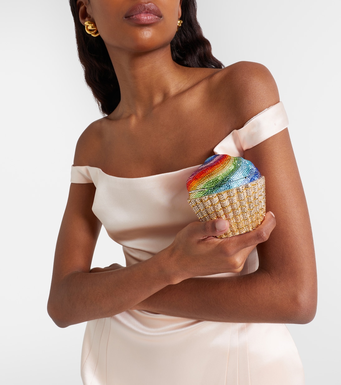 Rainbow Cupcake crystal-embellished clutch | Judith Leiber Couture