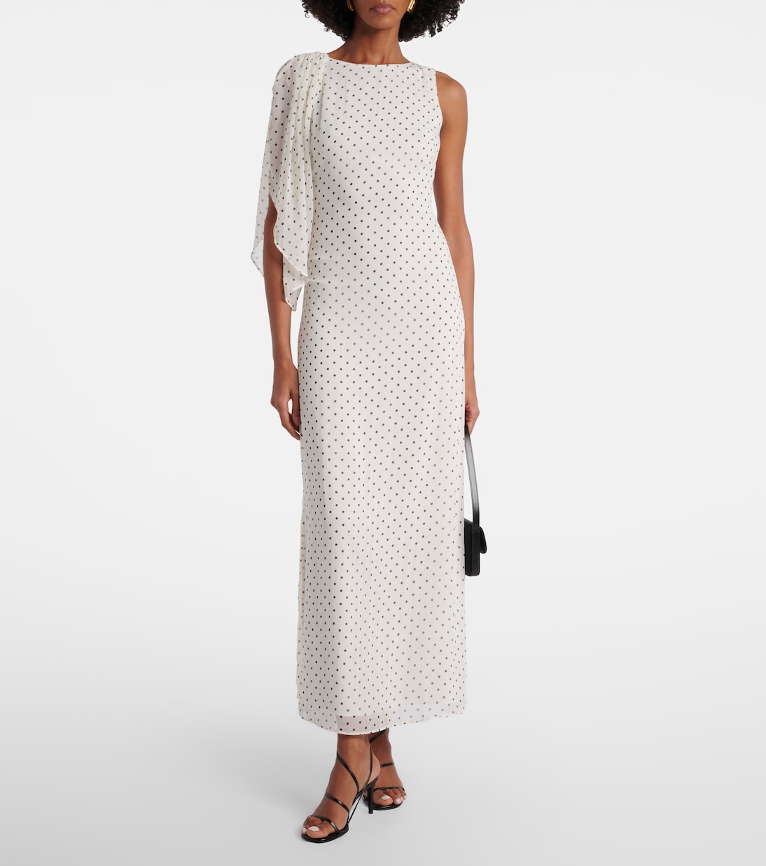 Adela polka-dot chiffon gown | Rotate