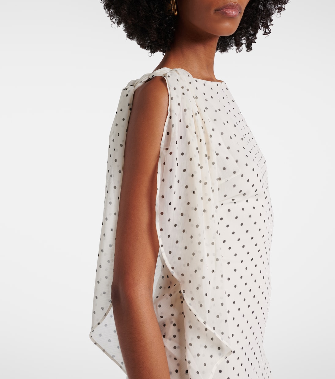 Adela polka-dot chiffon gown | Rotate