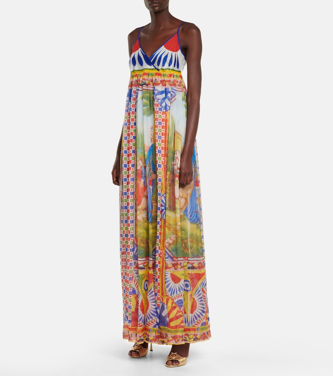 Printed silk chiffon maxi dress | Dolce&Gabbana