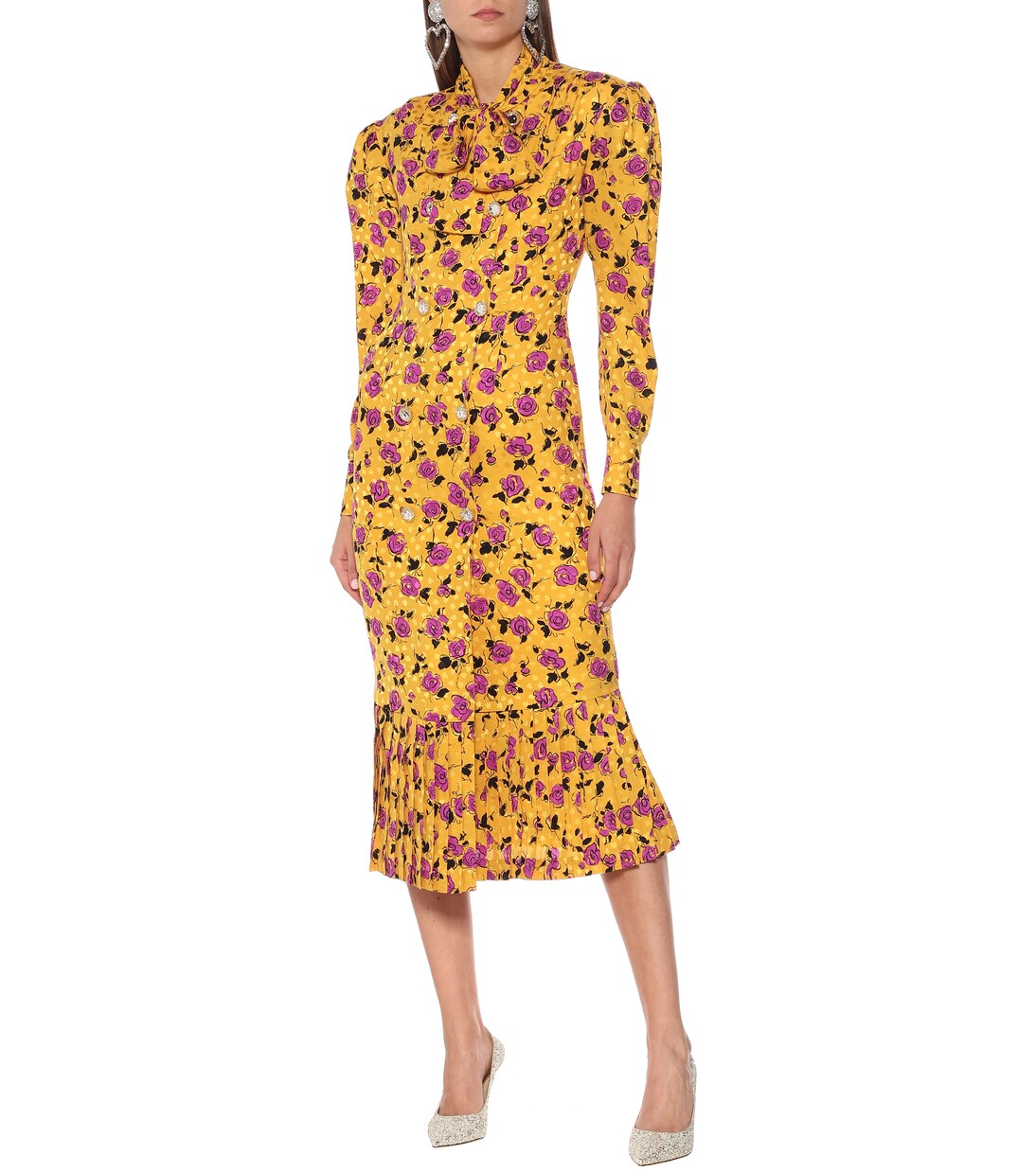 Abito midi in seta jacquard | Alessandra Rich