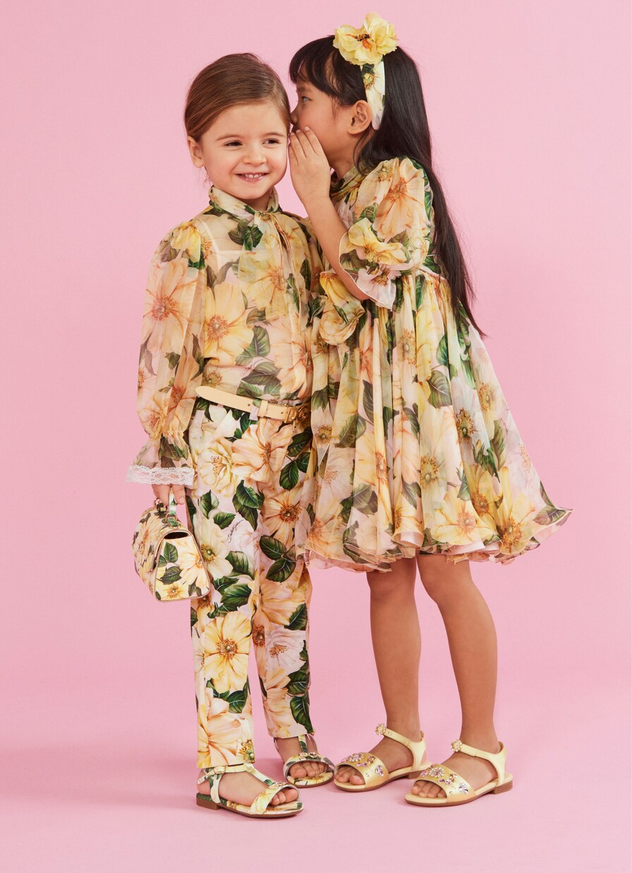 Pantalones de algodón florales | Dolce&Gabbana Kids